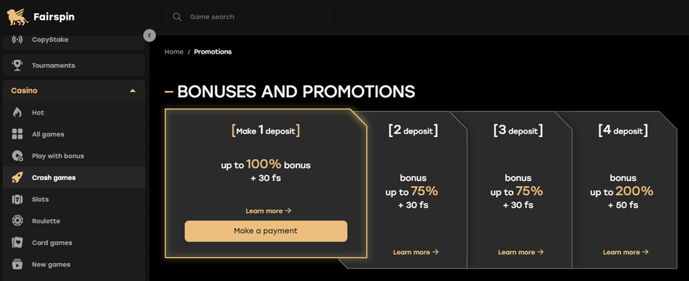 PT - Fairspin Casino Bonus