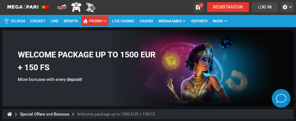 PT - MegaPari Casino Bonus