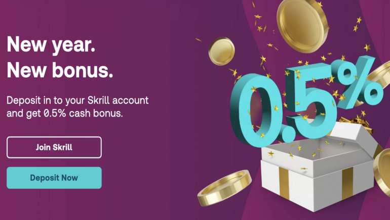 Bónus em dinheiro Skrill em 2023