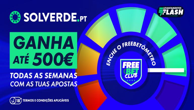 Clube de Free Bets da Solverde com Cashback de até €500